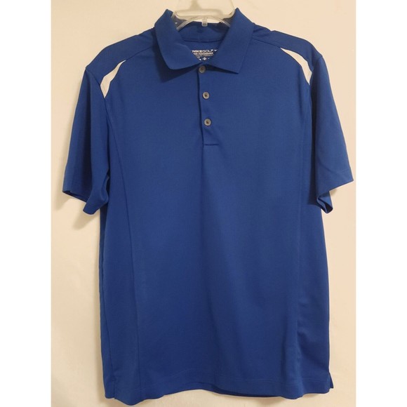 Nike Golf Shirt Mens Medium Blue Short Sleeve Polo Tour Performance Dri-Fit - Picture 1 of 5
